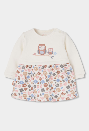 Rochite - Rochie bumbac fetite 3-24 luni, better cotton, broderie bufnite, brand Boboli