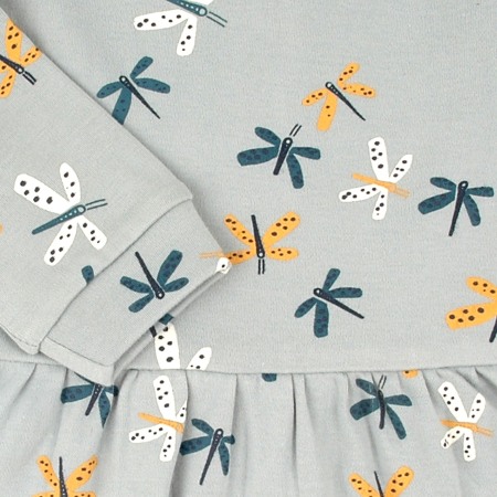 Rochie bumbac fetite, maneca lunga, imprimeu fluturi, brand Babybol [1]