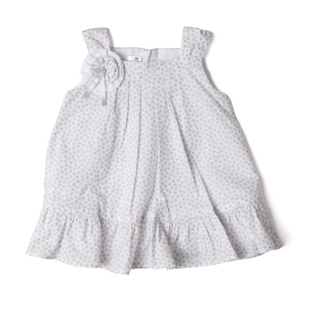 Rochite maneca scurta - Rochie cu bretele , flori gri, Babybol