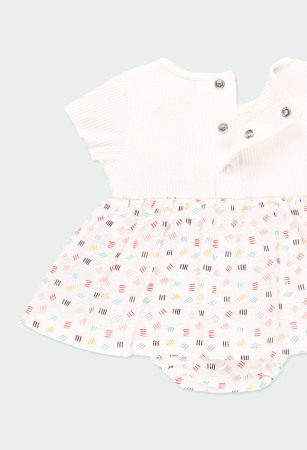 Rochie cu chilot bebe 0-12 luni , bumbac organic, broderie aplicata, Boboli [3]