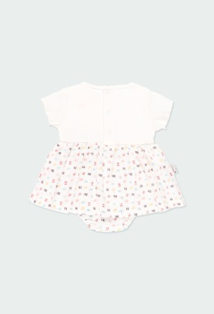 Rochie cu chilot bebe 0-12 luni , bumbac organic, broderie aplicata, Boboli [1]