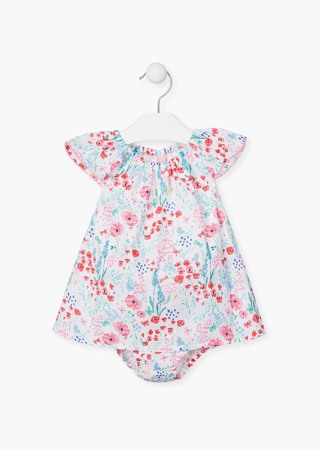Fete/Baieti 0-24 luni - Rochie cu chilotel bebe fetita, imprimeu floral, Losan