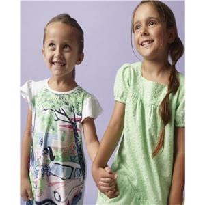 Rochite maneca scurta - Rochie cu maneca scurta, bumbac brodat, verde fistic, USB2