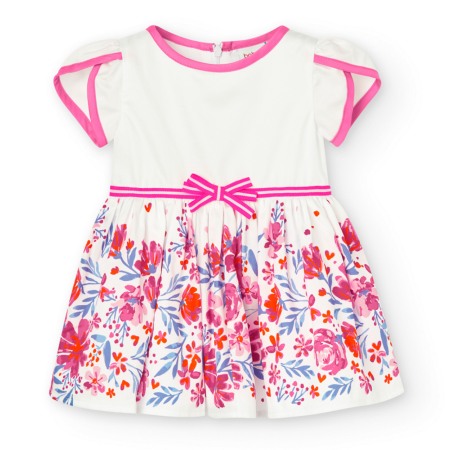 Rochite maneca scurta - Rochie eleganta fete Boboli, saten, maneca scurta, imprimeu floral 706294