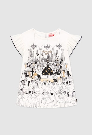 Fete/Baieti 2- 16 ani - Rochie eleganta fete , gama CHIC, imprimeu fetite, Boboli