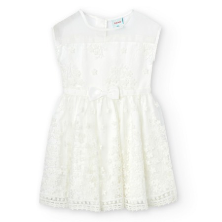 Fete/Baieti 2- 16 ani - Rochie eleganta fete, tulle brodat, ivoire, Boboli