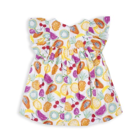 Rochie eleganta fetite, bumbac oeko-tex, imprimeu fructe, brand Babybol [1]