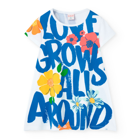 Rochie fete 1-10 ani , bumbac better cotton, maneca scurta, imprimeu floral, brand Boboli [2]