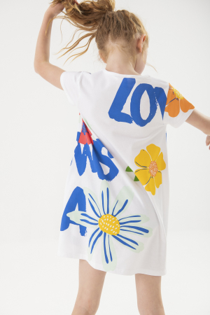 Rochie fete 1-10 ani , bumbac better cotton, maneca scurta, imprimeu floral, brand Boboli [1]