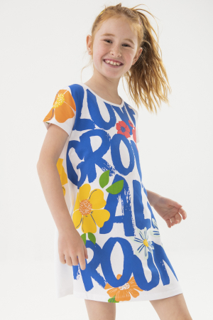 Colectie fete/ baieti primavara-vara - Rochie fete 1-10 ani , bumbac better cotton, maneca scurta, imprimeu floral, brand Boboli