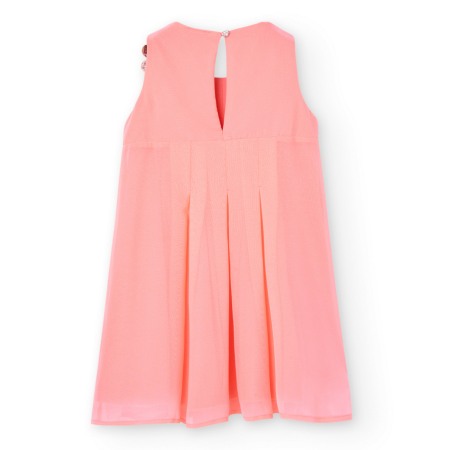 Rochie fete 4-16 ani, chiffon, pliuri, corai, Boboli [3]