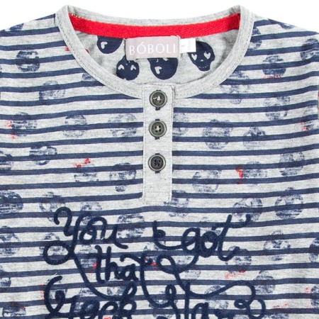 Rochie fete bumbac 8-16 ani, dungi, gri, Boboli [3]