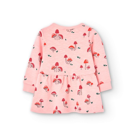 Rochie fete bumbac, imprimeu ciuperci, roz, Boboli [1]