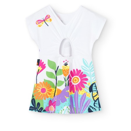 Rochie fete bumbac jersey, imprimeu fluturi, multicolor, Boboli - 408136 [1]