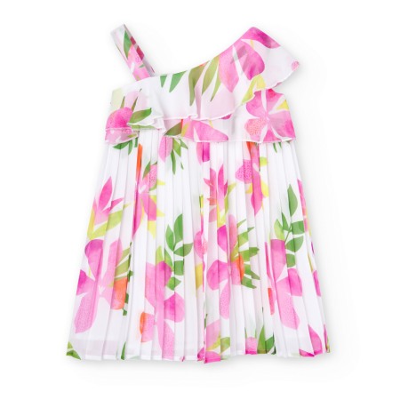 Rochie fete chifon plisee cu imprimeu floral, BOBOLI [1]