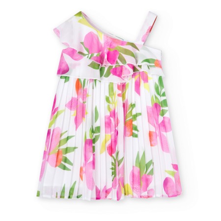 Rochie fete chifon plisee cu imprimeu floral, BOBOLI [2]