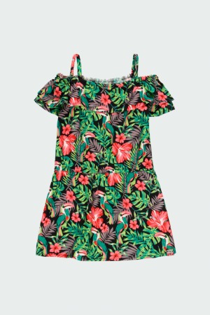 Rochie fete cu bretele, imprimeu papagali, Boboli [1]