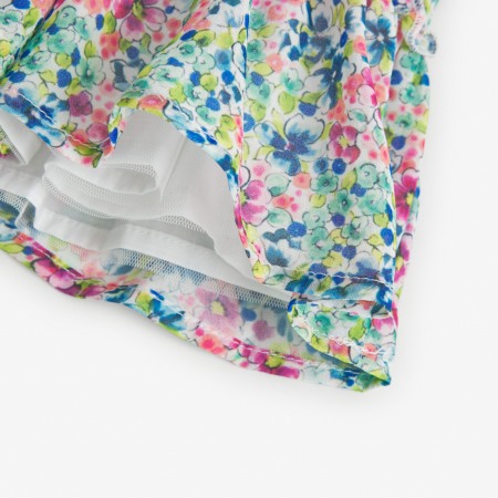 Rochie fete din voal cu centura ciclam cu flori, imprimeu floral, Boboli [3]