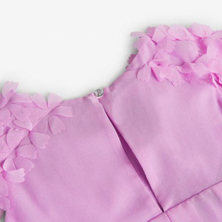 Rochie fete eleganta, combinatie de culori lila/verde, BOBOLI [4]