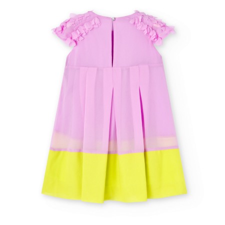 Rochie fete eleganta, combinatie de culori lila/verde, BOBOLI [2]