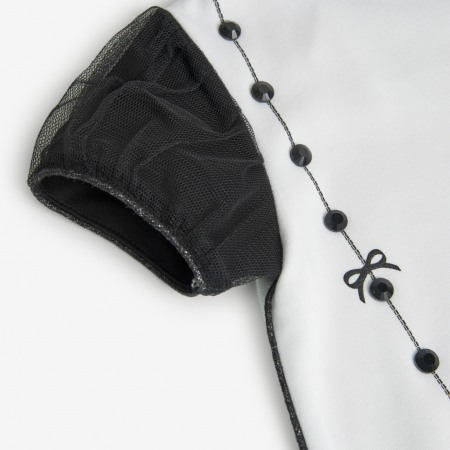 Rochie fete, imprimeu CHIC, alba, BOBOLI [3]