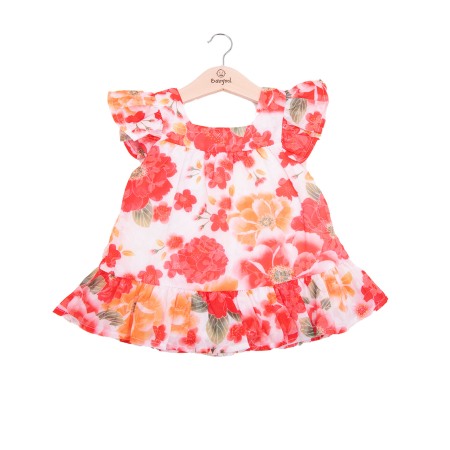 Rochite maneca scurta - Rochie fete imprimeu floral , Babybol