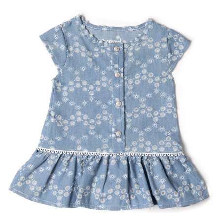 Rochite maneca scurta - Rochie fete maneca scurta denim Babybol