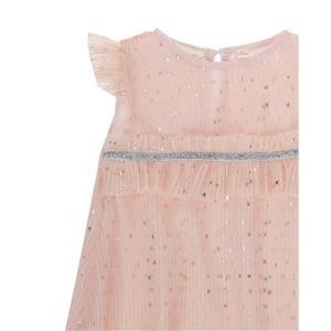 Rochie fete, plisee roz cu imprimeu stelute argintii, UBS2 [2]