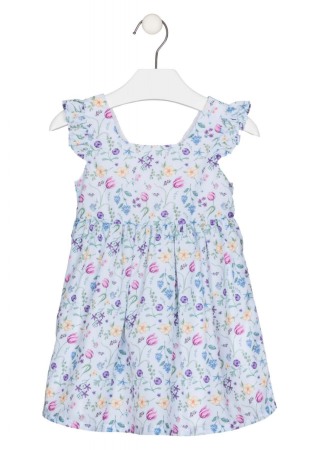 Fete/Baieti 2- 16 ani - Rochie fete voal cu imprimeu floral, turcoaz, Losan