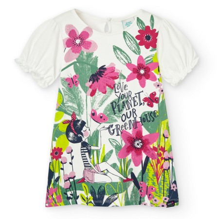 Fete/Baieti 2- 16 ani - Rochie fetita maneca scurta, imprimeu floral, Boboli