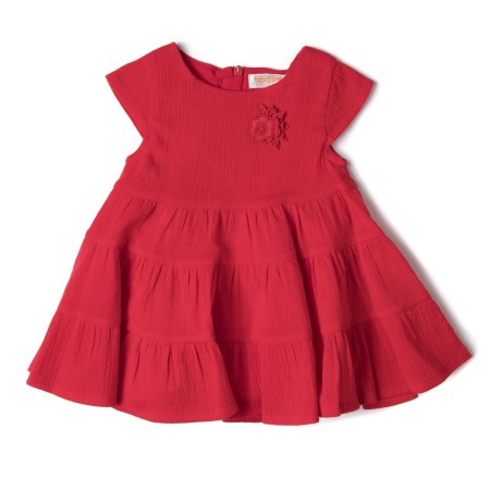 Rochite maneca scurta - Rochie fetita panza topita, rosie, Babybol