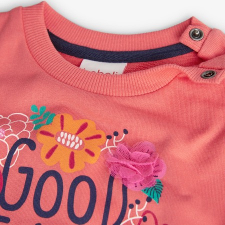 Rochie fetite 1-8 ani, bumbac better cotton, aplicatii florale, brand Boboli [3]