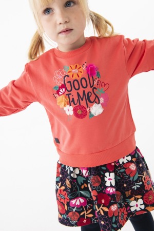 Fete/Baieti 2- 16 ani - Rochie fetite 1-8 ani, bumbac better cotton, aplicatii florale, brand Boboli