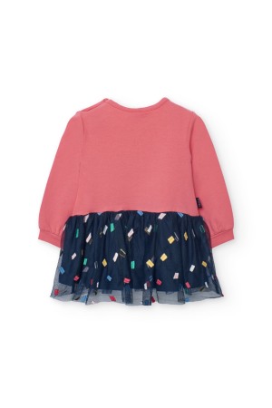 Rochie fetite 1-8 ani bumbac better cotton, fusta tulle cu broderie, orange, brand Boboli [2]