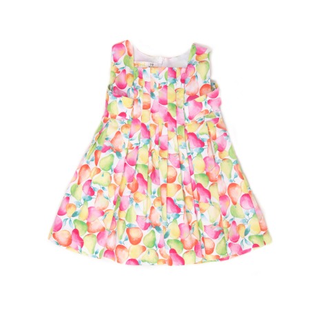 Fete - Rochie fetite plisata imprimeu fructe, Babybol