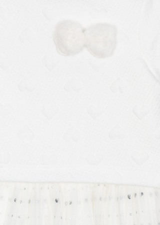 Rochie maneca lunga cu tulle, ivoire, Losan [2]