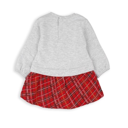 Rochie maneca lunga fetite, bumbac, imprimeu fetita, gri, brand Babybol [2]