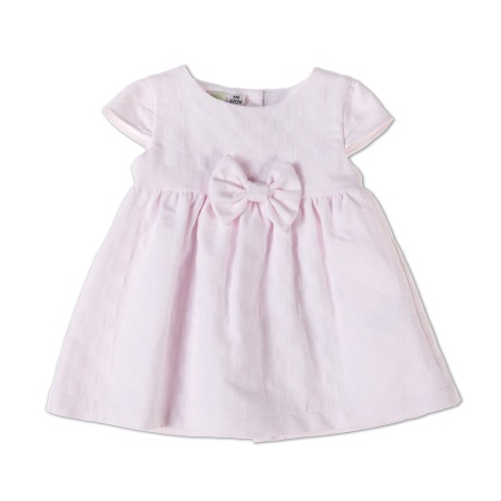 Rochite maneca scurta - Rochie maneca scurta cu funda, roz