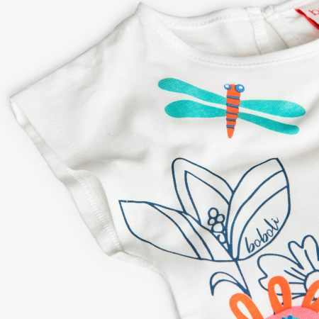 Rochie maneca scurta fete 1-8 ani, imprimeu floral cu paiete aurii, brand Boboli [2]