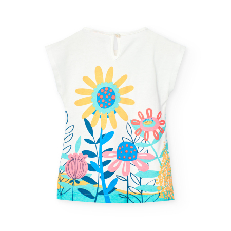 Rochie maneca scurta fete 1-8 ani, imprimeu floral cu paiete aurii, brand Boboli [1]