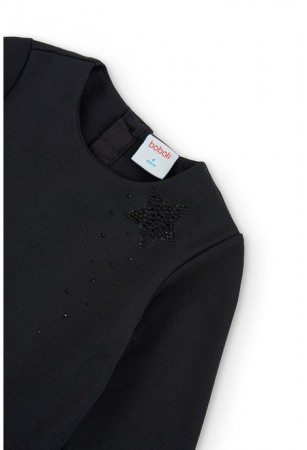 Rochie neagra fete cu fusta plisata catifea, Boboli [2]