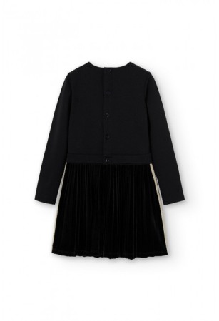 Rochie neagra fete cu fusta plisata catifea, Boboli [1]