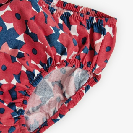 Rochie saten fetite 1-8 ani, imprimeu floral, rosie, brand BOBOLI [6]