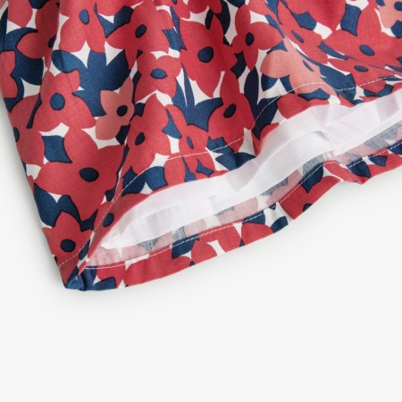 Rochie saten fetite 1-8 ani, imprimeu floral, rosie, brand BOBOLI [4]