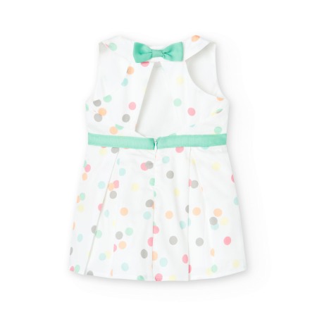 Rochie satin cu buline multicolore, fundita [2]