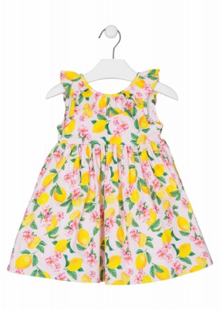 Rochie satin cu imprimeu florral si lamai , 2-8 ani [2]