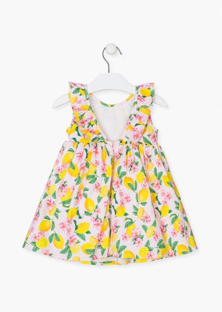 Rochie satin cu imprimeu florral si lamai , 2-8 ani [1]