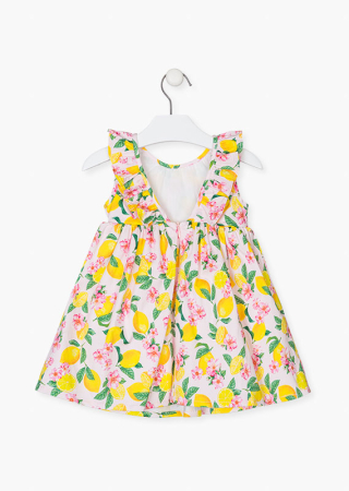 Rochie satin cu imprimeu florral si lamai , 2-8 ani [1]