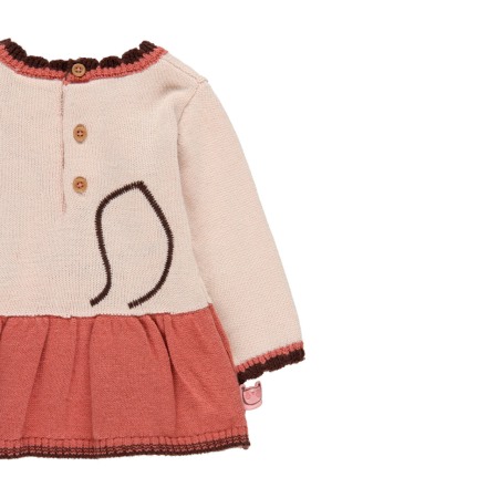 Rochie tricot bebe fetita, bicolor, model vulpe, Boboli [3]