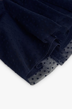 Rochie tricot fin fetite, gama CHIC, imprimeu inimioara, fusta tulle navy, roz, brand Boboli [3]